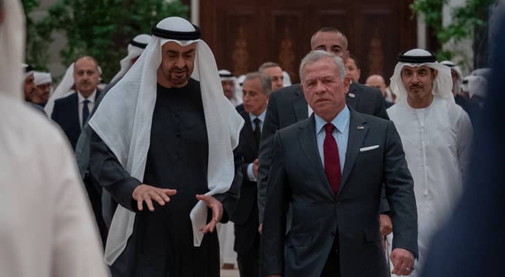 جلالة الملك عبدالله الثاني والرئيس الإماراتي محمد بن زايد آل نهيان