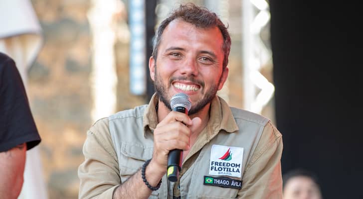 الناشط البرازيلي وعضو "أسطول الحرية" تياغو أفيلا