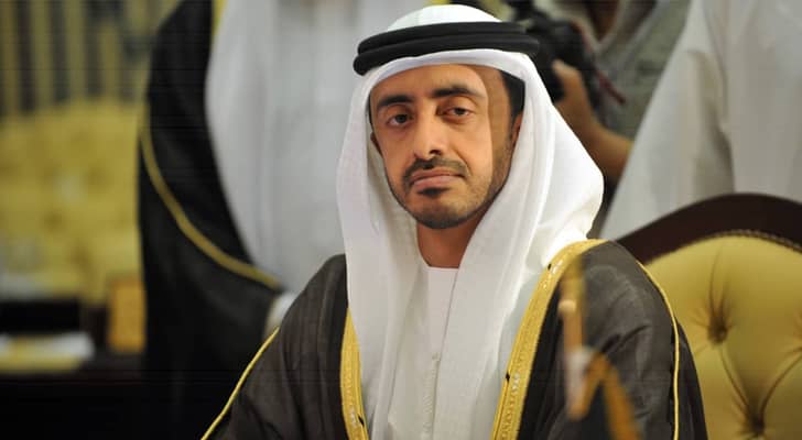 وزير الخارجية الإماراتي، الشيخ عبدالله بن زايد آل نهيان