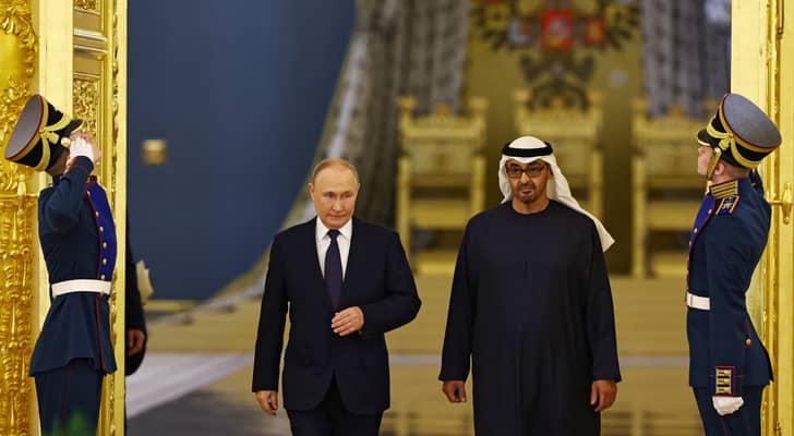 الرئيس الروسي فلاديمير بوتين والرئيس الإماراتي محمد بن زايد آل نهيان