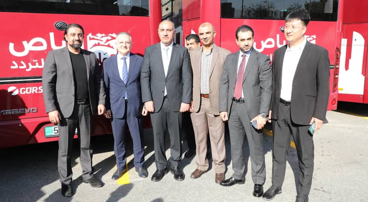 مراسم اطلاق المسار الجديد باستخدام الحافلات الكهربائية