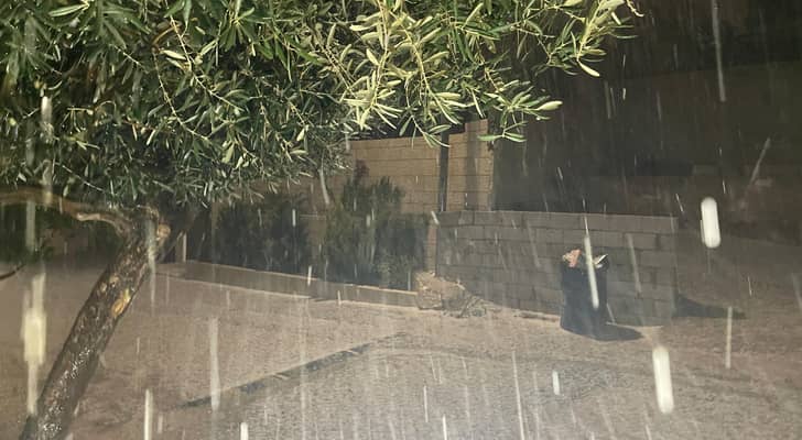 امطار ممزوجة بالبرد في عجلون