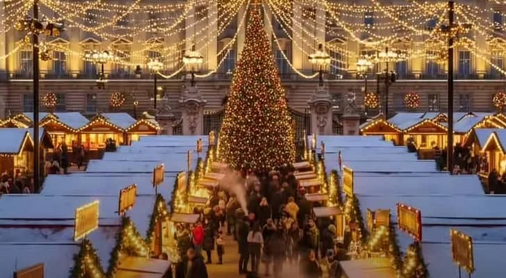 صورة المزيفة التي تم إنشاؤها بواسطة الذكاء الاصطناعي لسوق عيد الميلاد خارج قصر باكنغهام
