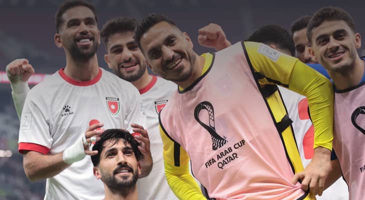 احتفال لاعبي منتخب النشامى