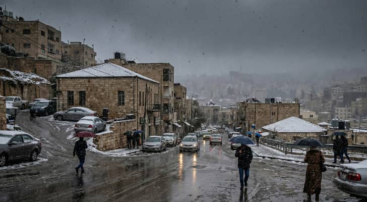 أجواء ماطرة في العاصمة عمان