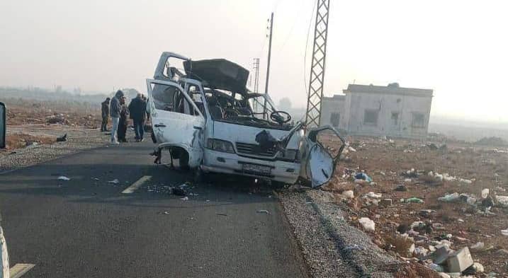 تضرر مركبة ناتج عن إحدى الغارتين على جنوب لبنان
