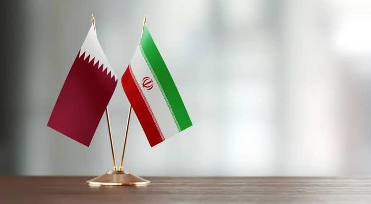 علم إيران وقطر