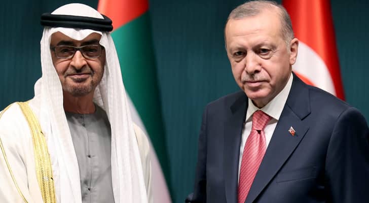 الشيخ محمد بن زايد آل نهيان رئيس الإمارات و  الرئيس التركي رجب طيب أردوغان