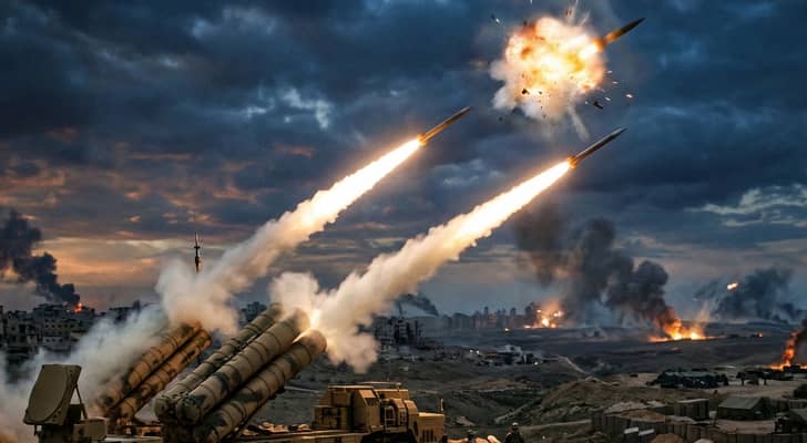 صورة مولدة بالذكاء الاصطناعي لاعتراض صواريخ