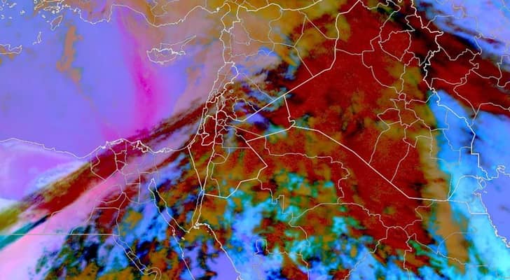 صور أقمار صناعية توضح اندفاع موجة غبار