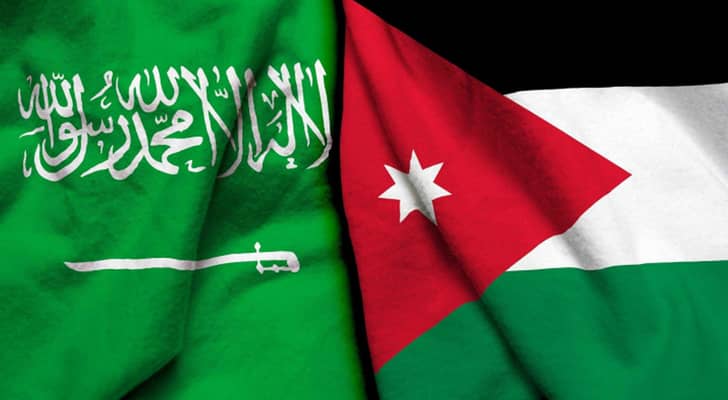 العلم الأردني والعلم السعودي