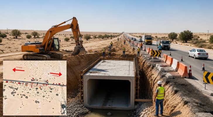 صورة تعبيرية مع خريطة التحويلة المرورية