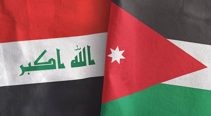 علم المملكة الأردنية الهاشمية وعلم العراق