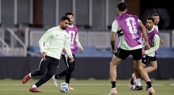 من التدريب الأخير للمنتخب الوطني