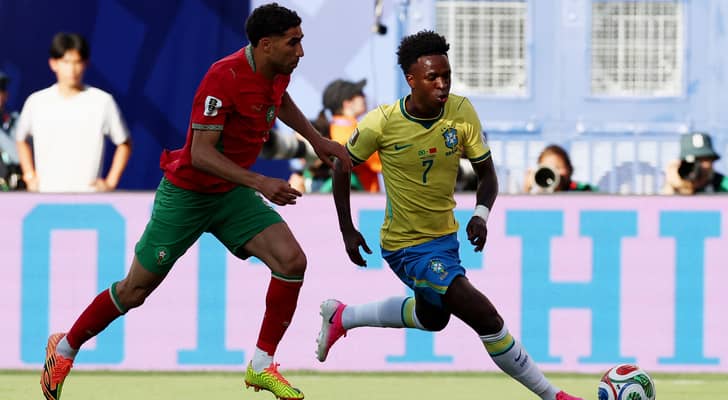من مباراة منتخب البرازيل والمغرب