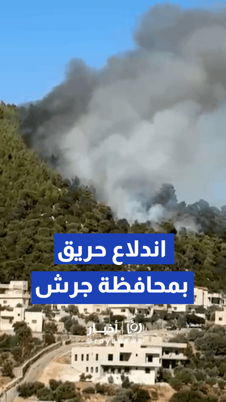 اندلاع حريق في عدد من الأشجار الحرجية بمنطقة جبل الطرون في ساكب بمحافظة جرش